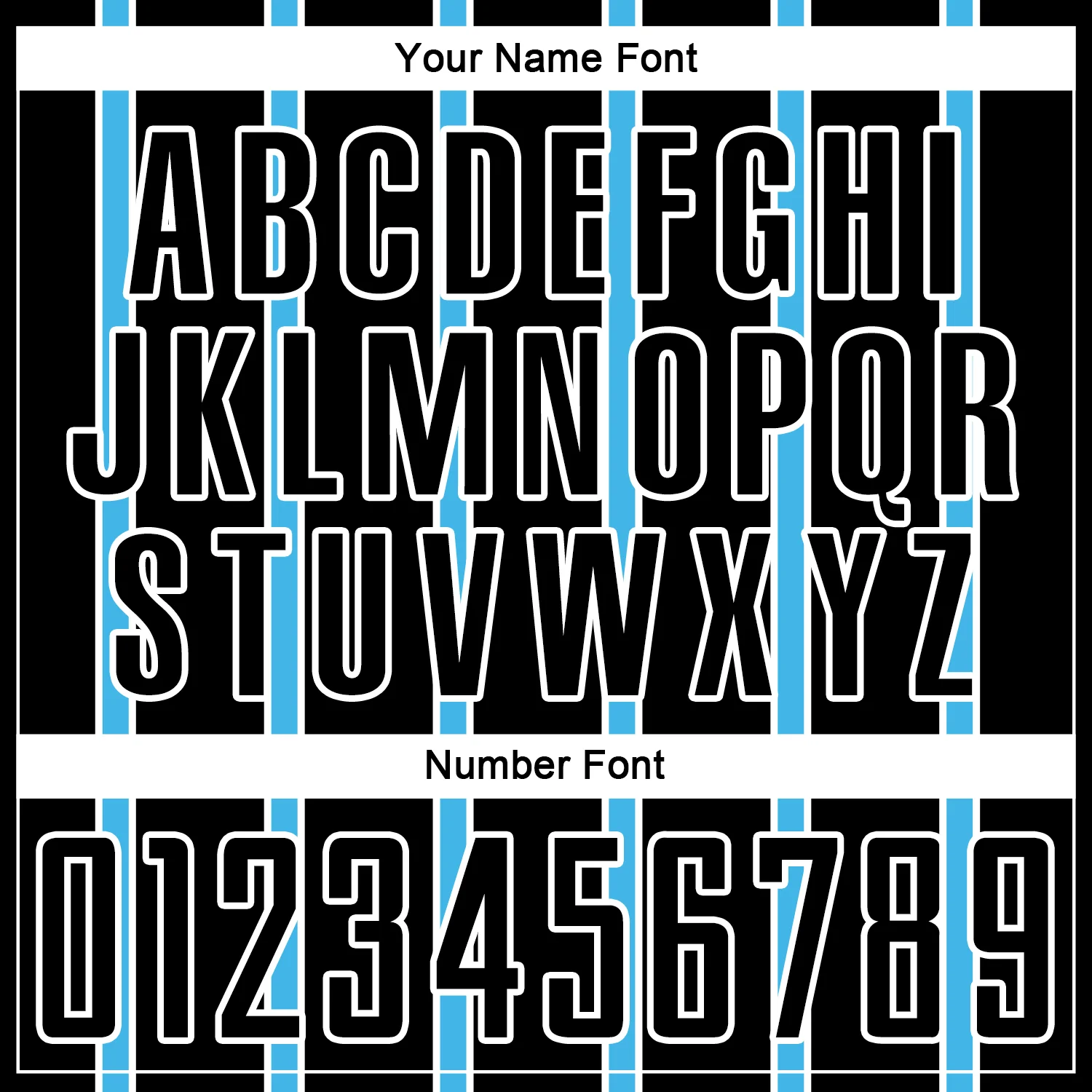 Custom Black Sky Blue-White Stripe Line Sublimation Soccer Uniform Jersey - Image 6