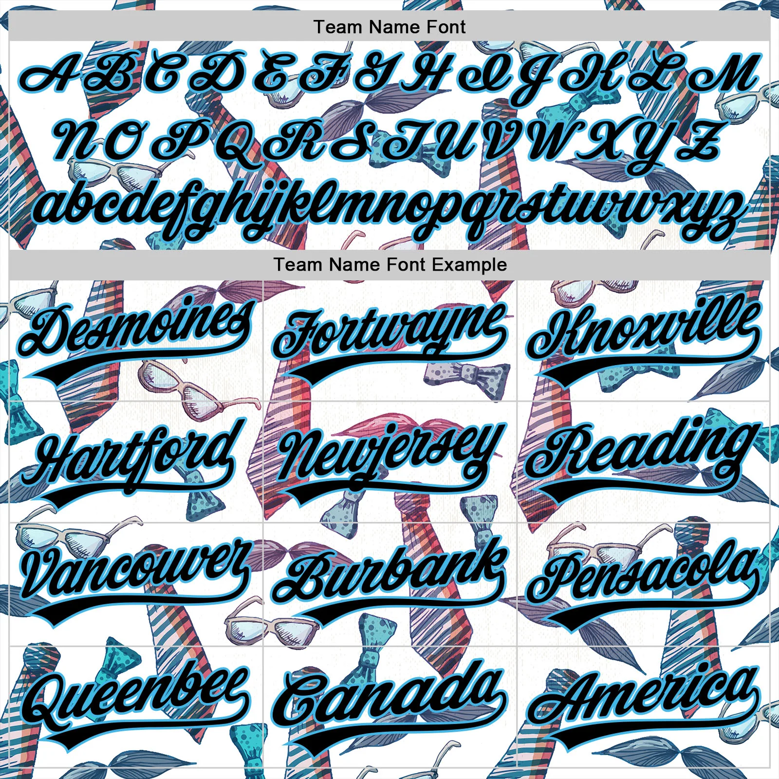 Custom White Black-Sky Blue 3D Pattern Design Father's Day Mustache And Tie Authentic Baseball Jersey - Image 4