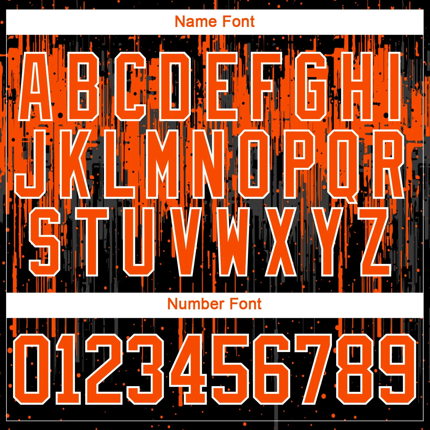 Custom Black Orange Steel Gray-White Dripping Splatter Pattern Hockey Lace Neck Jersey - Image 7