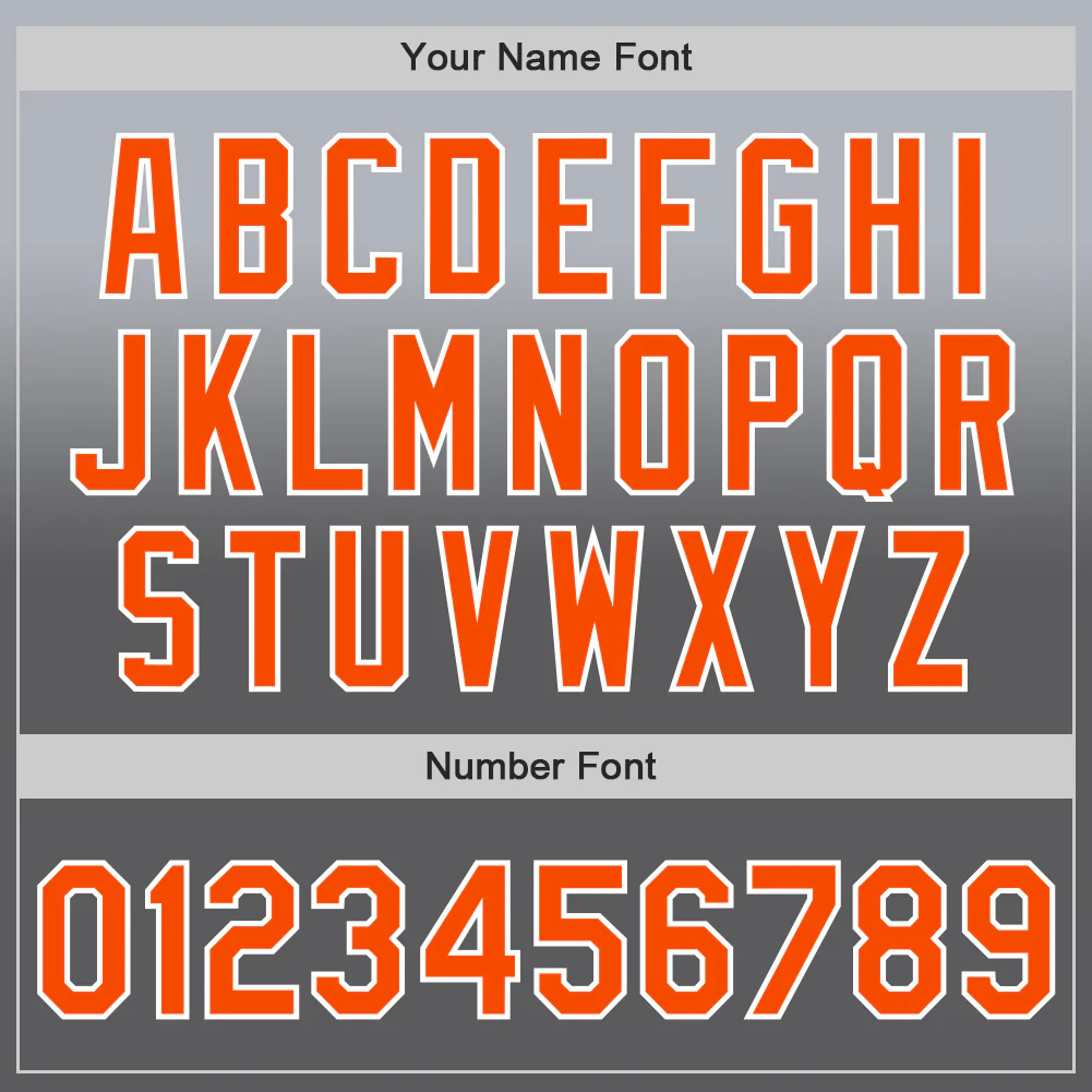 Custom Gray Orange Steel Gray-White Authentic Fade Fashion Baseball Jersey - Image 5