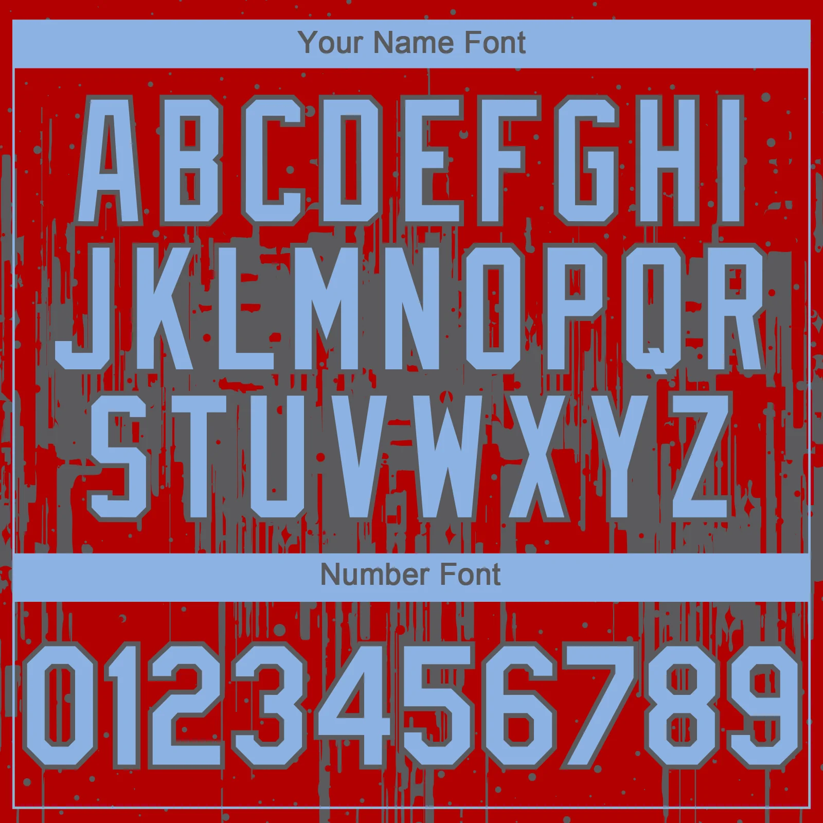 Custom Red Light Blue-Steel Gray Dripping Splatter Paint Authentic Baseball Jersey - Image 5