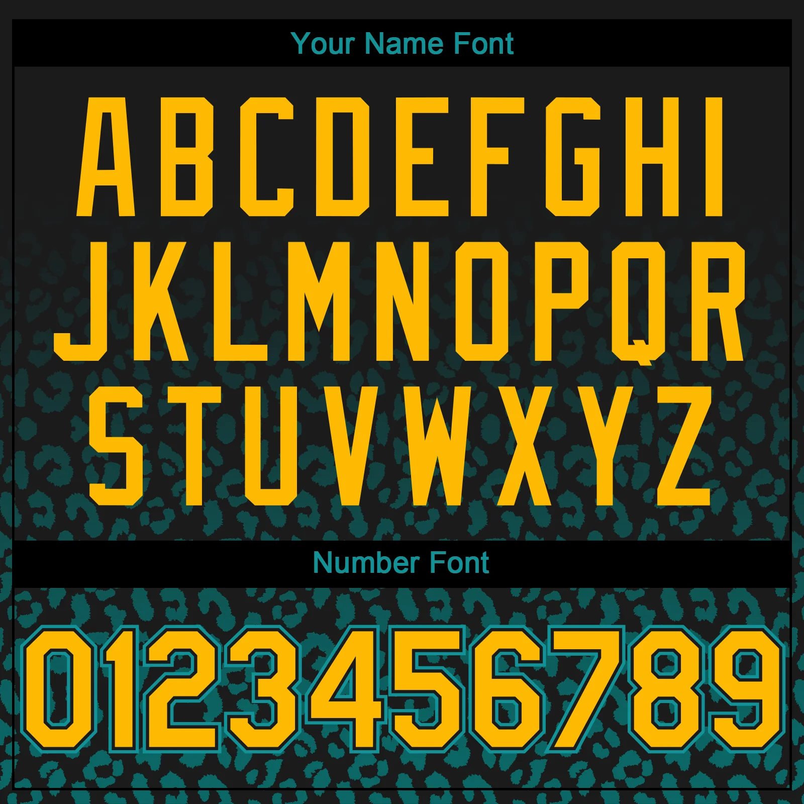 Custom Black Yellow-Teal Gradient Leopard Print Authentic Baseball Jersey - Image 5
