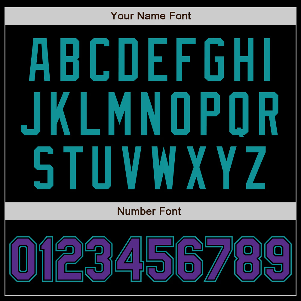 Custom Black Purple-Teal Authentic Baseball Jersey - Image 4
