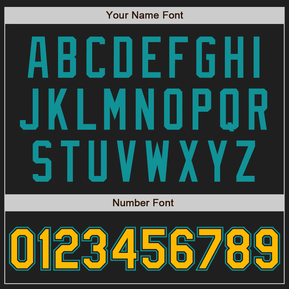 Custom Black Gold-Teal Authentic Two Tone Baseball Jersey - Image 5