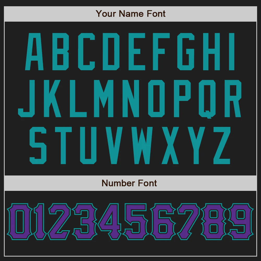 Custom Black Purple-Teal Authentic Baseball Jersey - Image 5