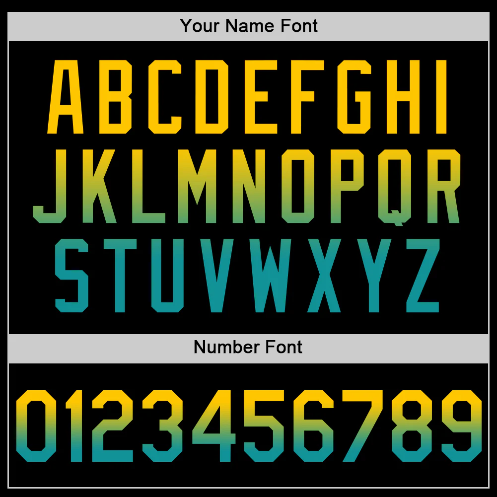 Custom Black Yellow-Teal Authentic Fade Fashion Baseball Jersey - Image 5