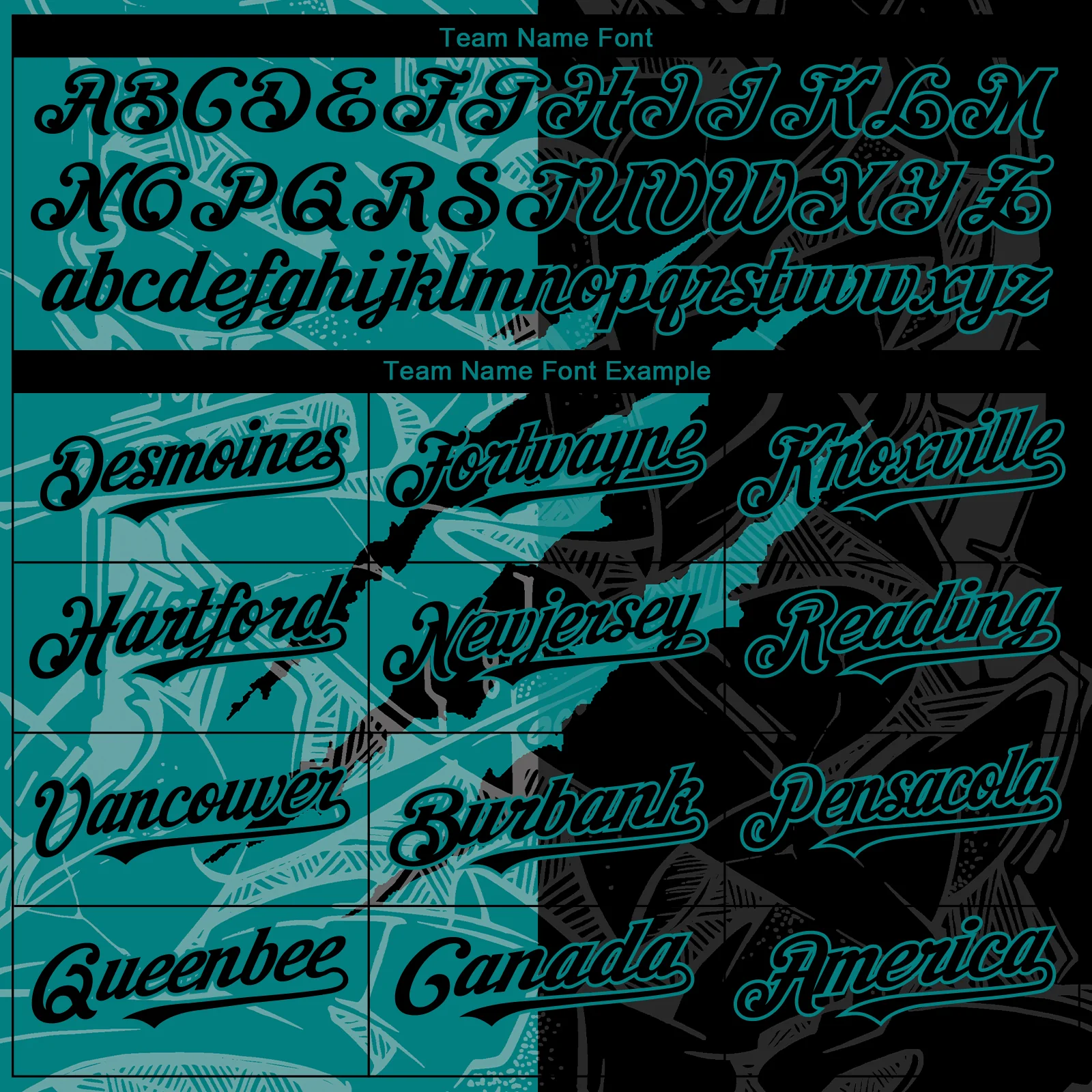 Custom Graffiti Pattern Black-Teal 3D Scratch Authentic Baseball Jersey - Image 4