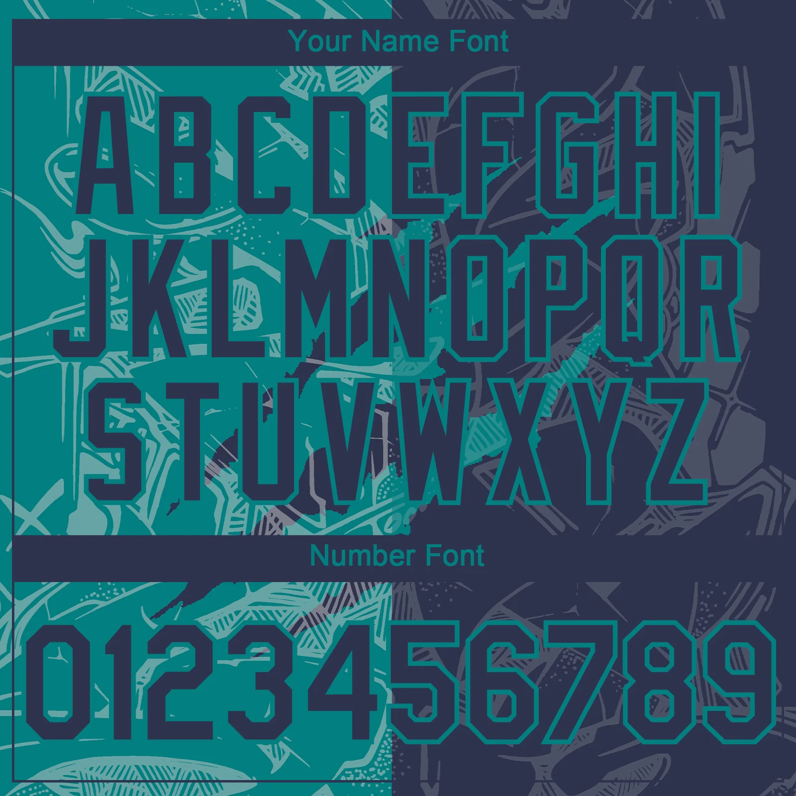 Custom Graffiti Pattern Navy-Teal 3D Scratch Authentic Baseball Jersey - Image 5