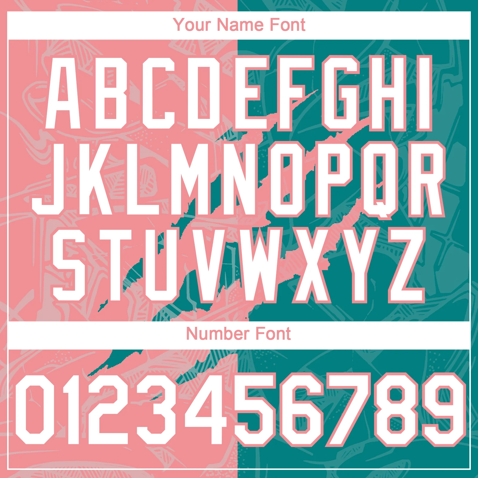 Custom Graffiti Pattern White Teal-Medium Pink 3D Scratch Authentic Baseball Jersey - Image 5