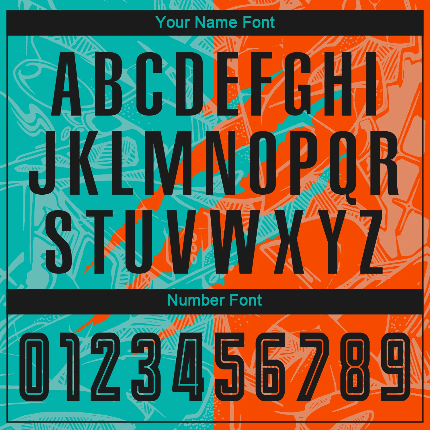 Custom Graffiti Pattern Black Teal-Orange Scratch Sublimation Soccer Uniform Jersey - Image 6
