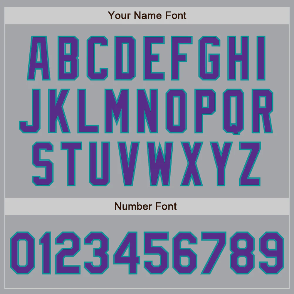 Custom Gray Purple-Teal Authentic Two Tone Baseball Jersey - Image 5