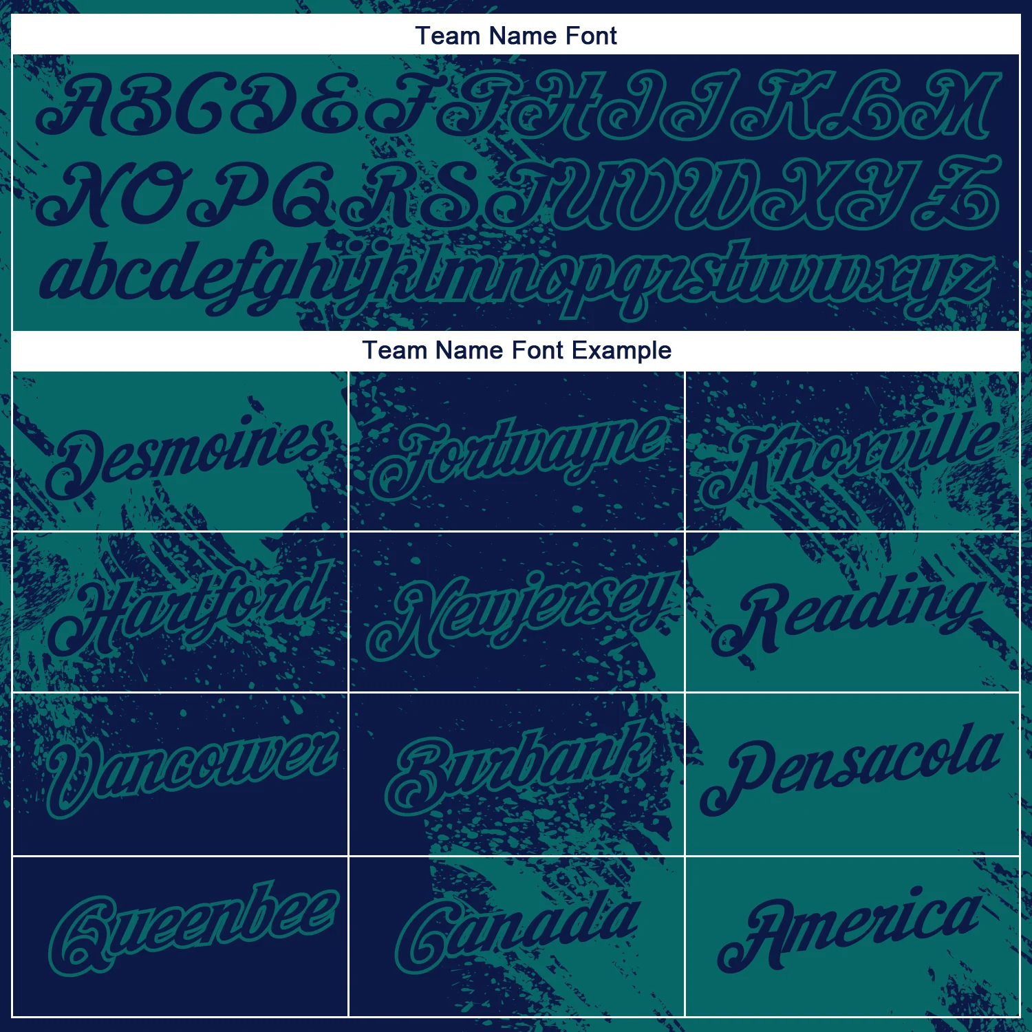 Custom Navy Teal 3D Pattern Design Abstract Brush Stroke Performance T-Shirt - Image 3