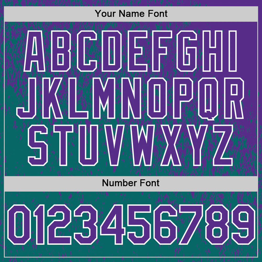 Custom Purple Teal-White Abstract Fragment Splatter Authentic Baseball Jersey - Image 5