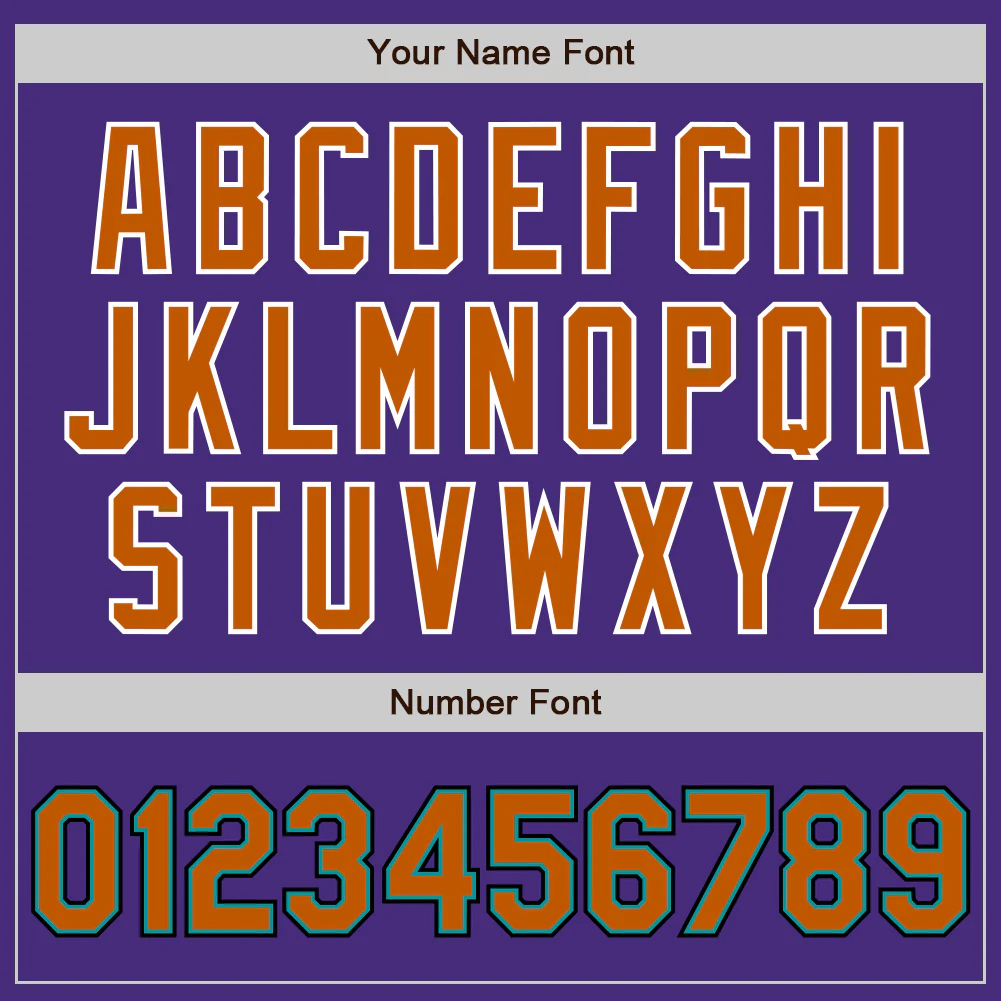 Custom Purple Texas Orange Teal Black-White Authentic Baseball Jersey - Image 5