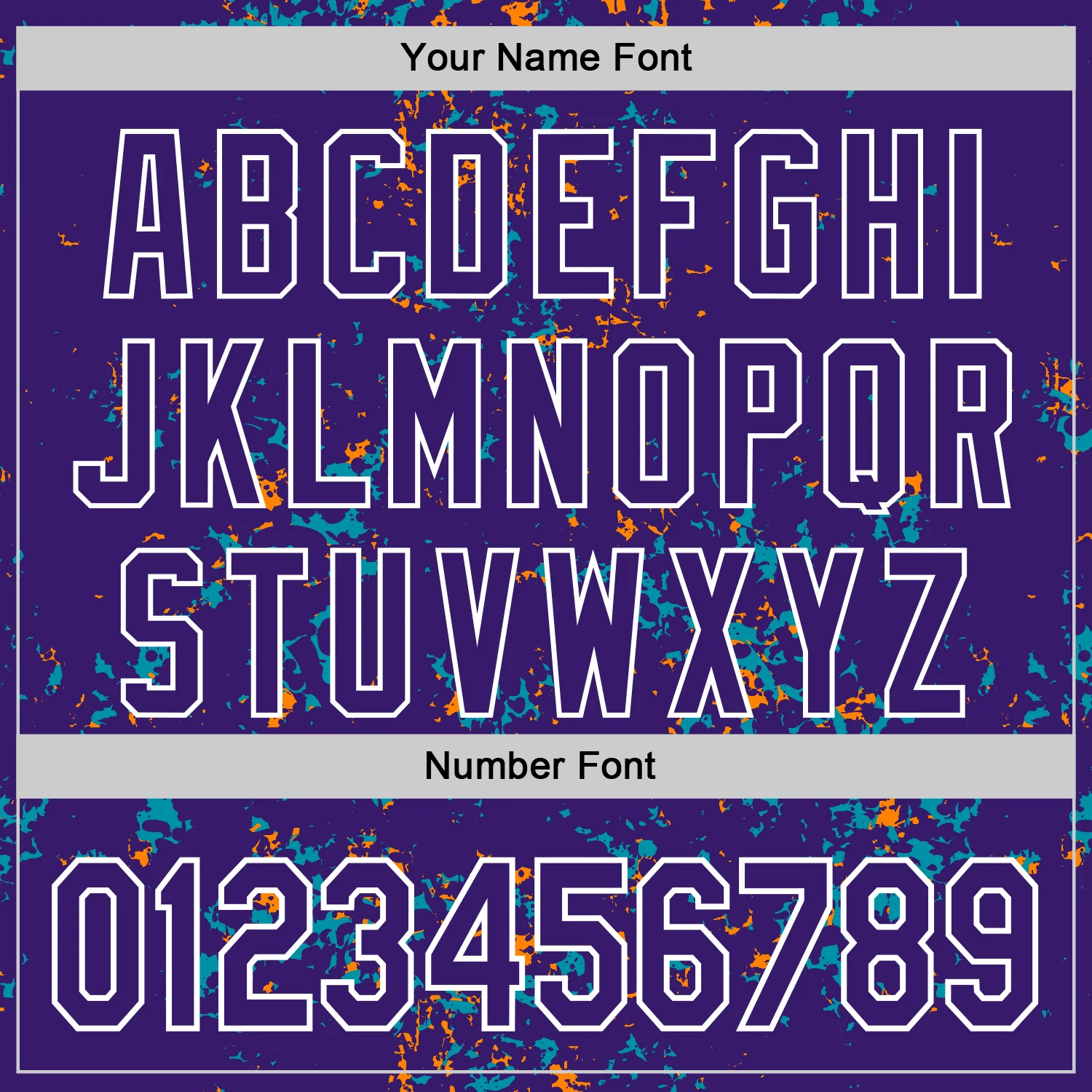 Custom Purple Teal Bay Orange-White Fragment Pattern Bomber Full-Snap Varsity Letterman Hoodie Jacket - Image 6
