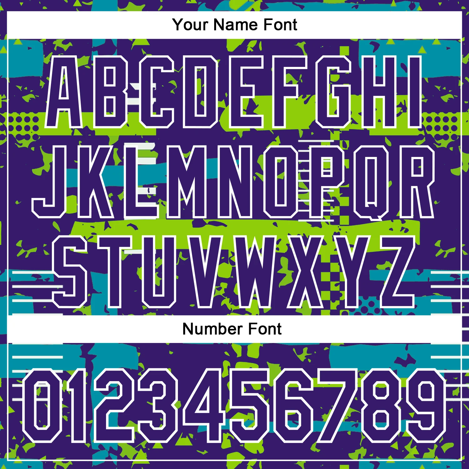 Custom Purple Teal Neon Green-White Abstract Fragment Shape Bomber Full-Snap Varsity Letterman Hoodie Jacket - Image 6