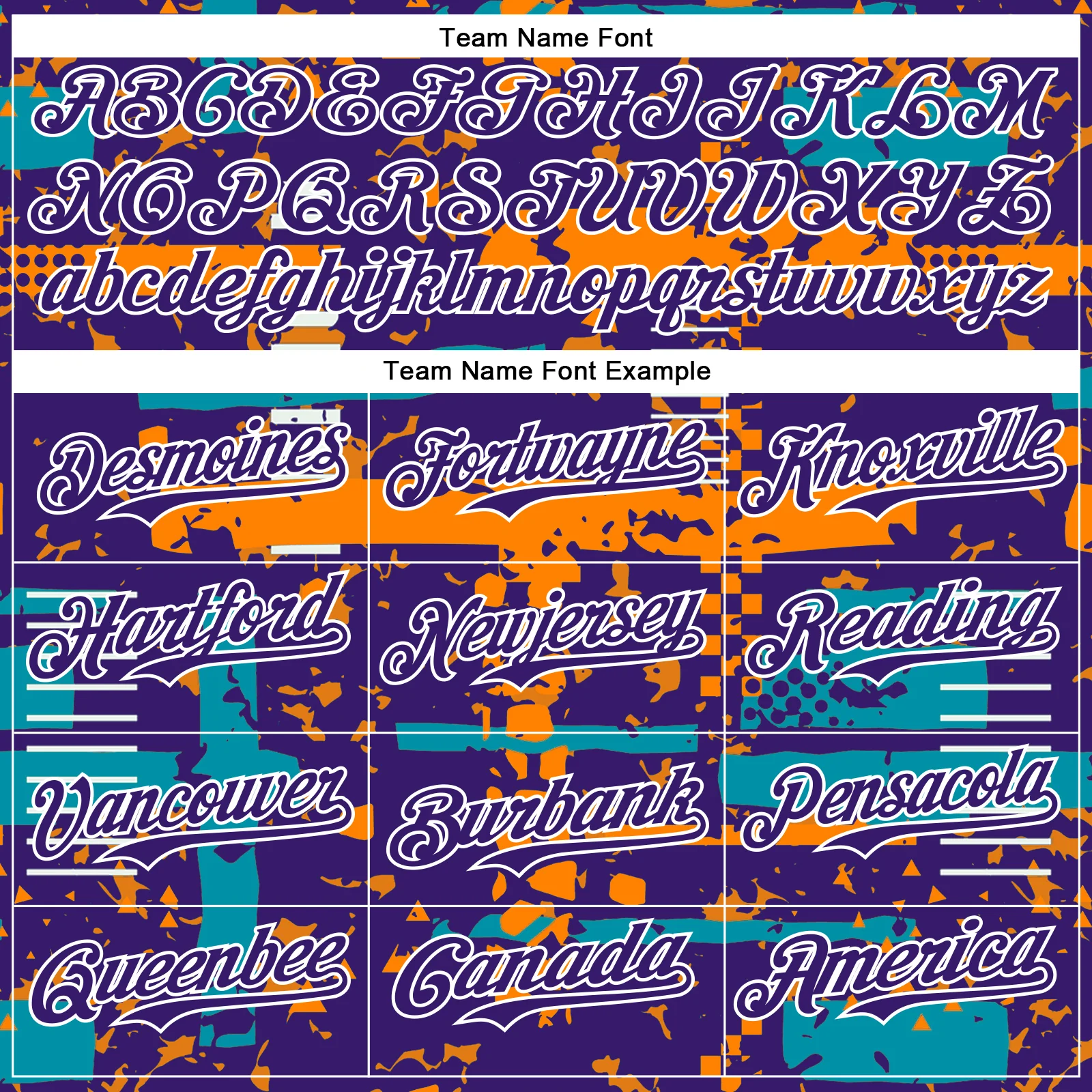 Custom Purple Teal Bay Orange-White Abstract Fragment Shape Bomber Full-Snap Varsity Letterman Hoodie Jacket - Image 5