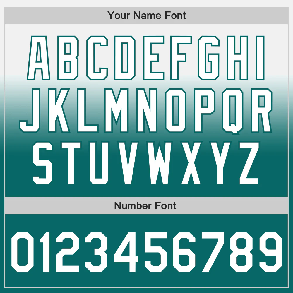 Custom White Teal Authentic Fade Fashion Baseball Jersey - Image 5
