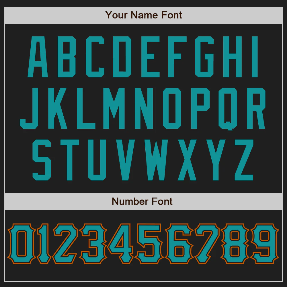 Custom Black Teal-Texas Orange Authentic Baseball Jersey - Image 5