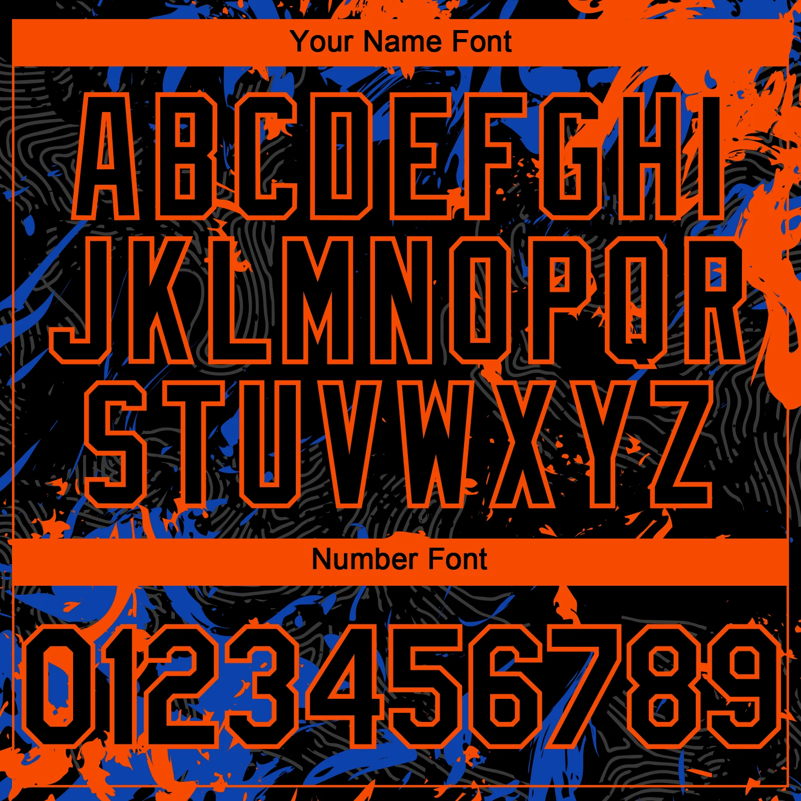 Custom Black Thunder Blue-Orange Splash Authentic Baseball Jersey - Image 5