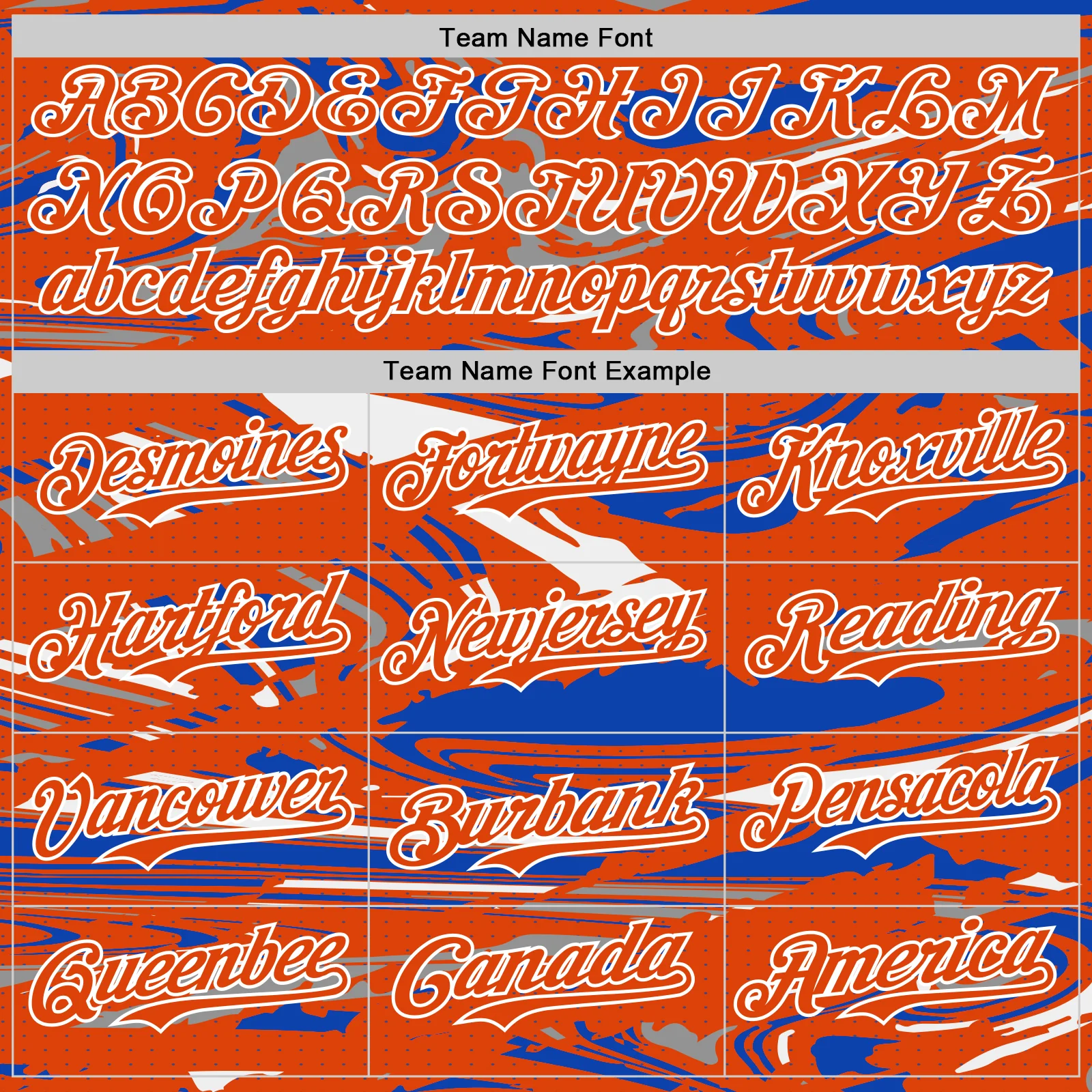 Custom Figure Orange Thunder Blue-White Fluid Pattern Bomber Full-Snap Varsity Letterman Hoodie Jacket - Image 5