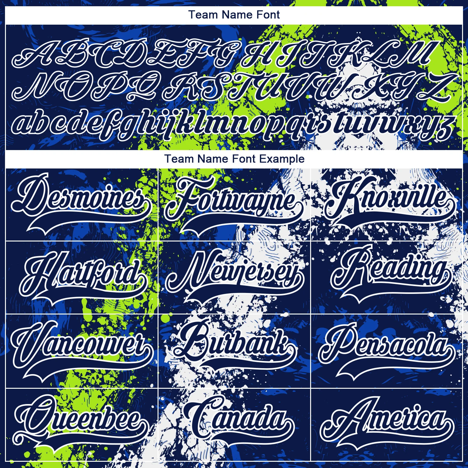 Custom Navy Thunder Blue Neon Green-White 3D Splash Art Hockey Lace Neck Jersey - Image 4