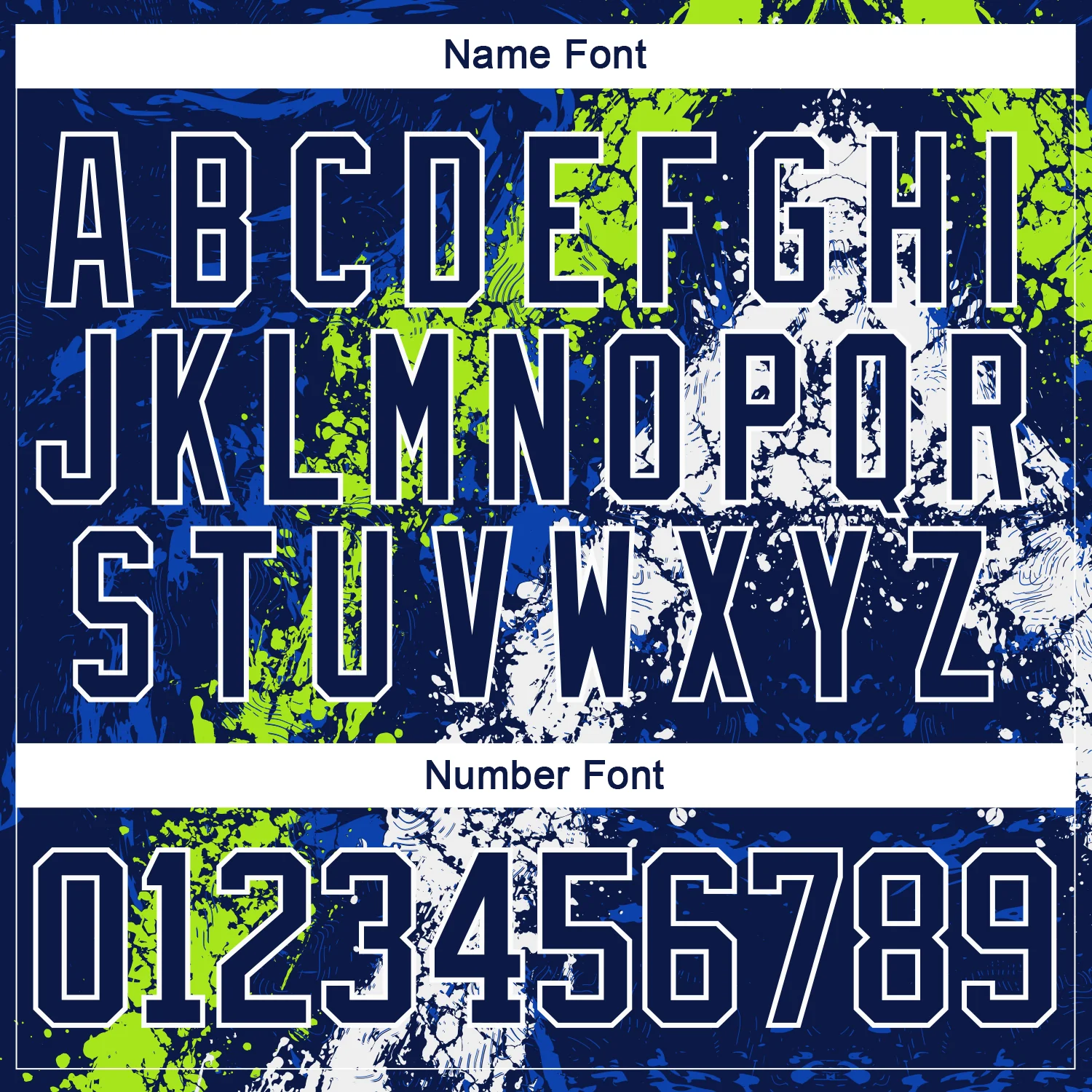 Custom Navy Thunder Blue Neon Green-White 3D Splash Art Hockey Lace Neck Jersey - Image 5