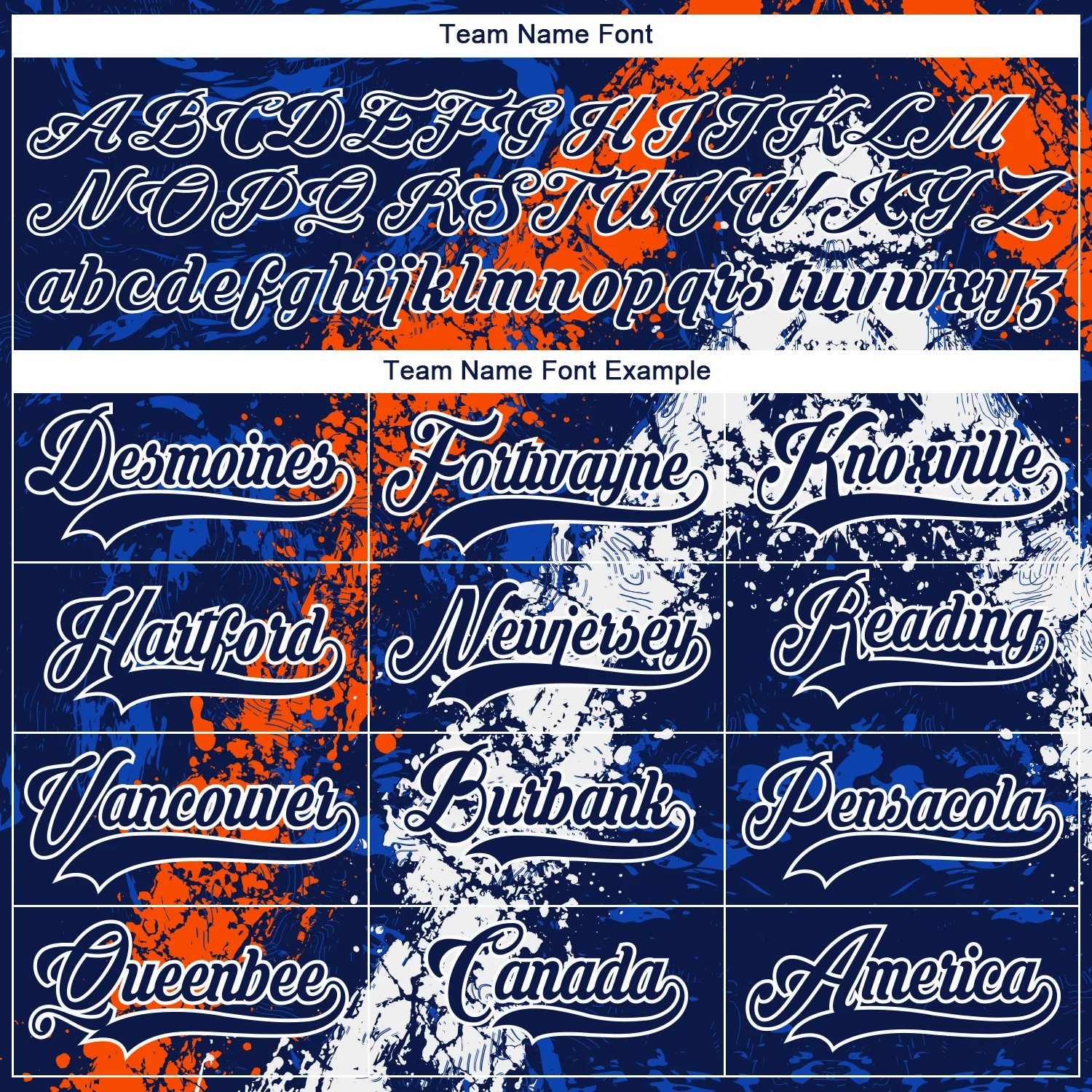 Custom Navy Thunder Blue Orange-White 3D Splash Art Hockey Lace Neck Jersey - Image 4