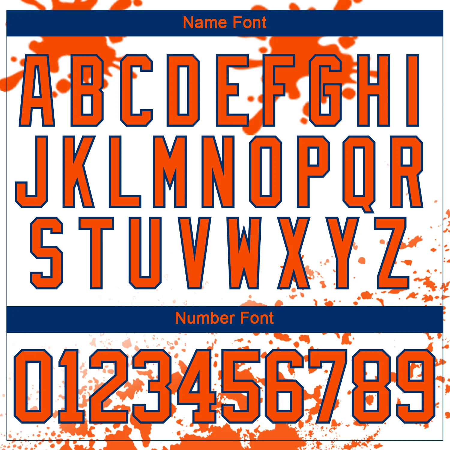 Custom Camo Orange US Navy Blue-White Splash Hockey Lace Neck Jersey - Image 5