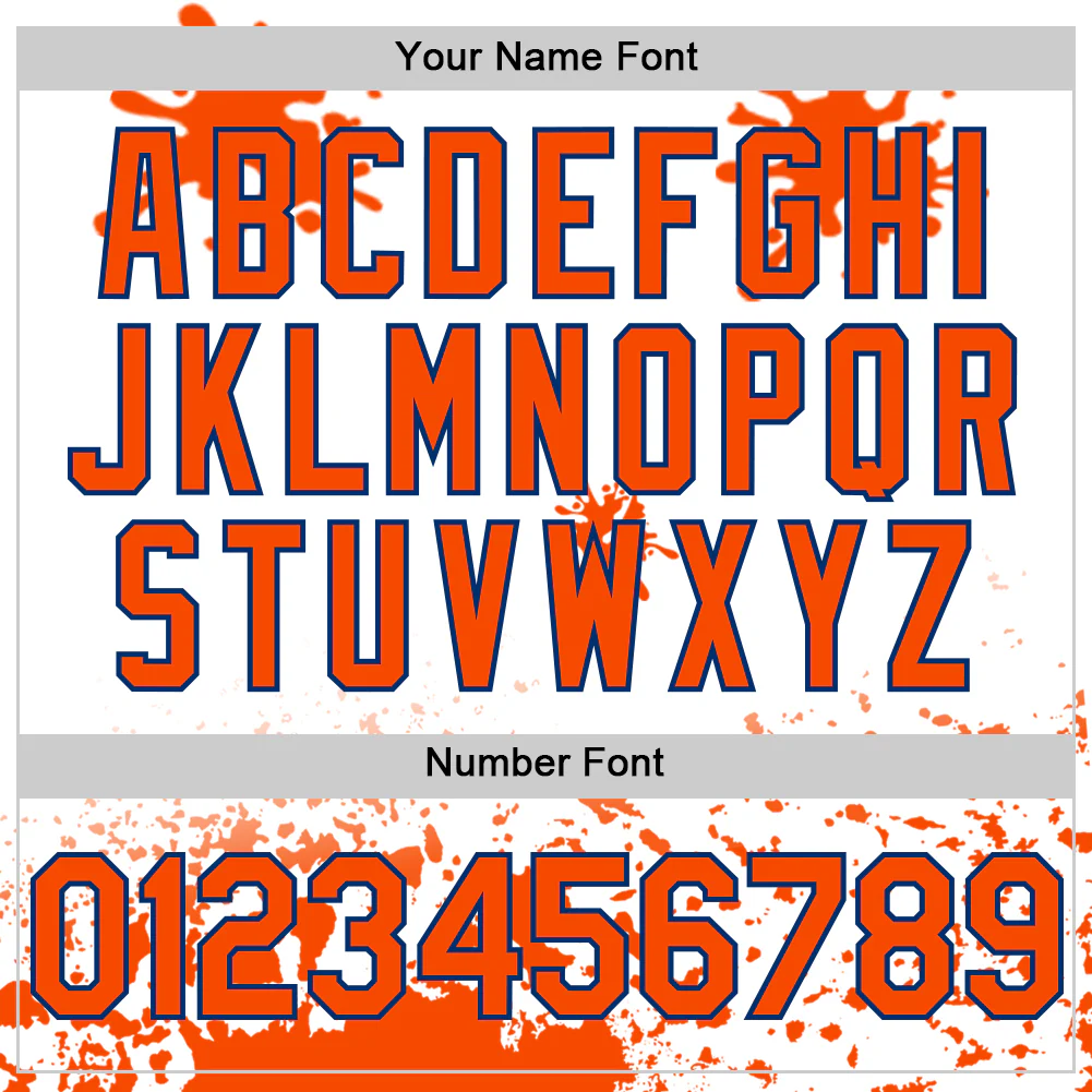Custom White Orange-US Navy Blue Splatter Camo Two Tone Authentic Baseball Jersey - Image 5
