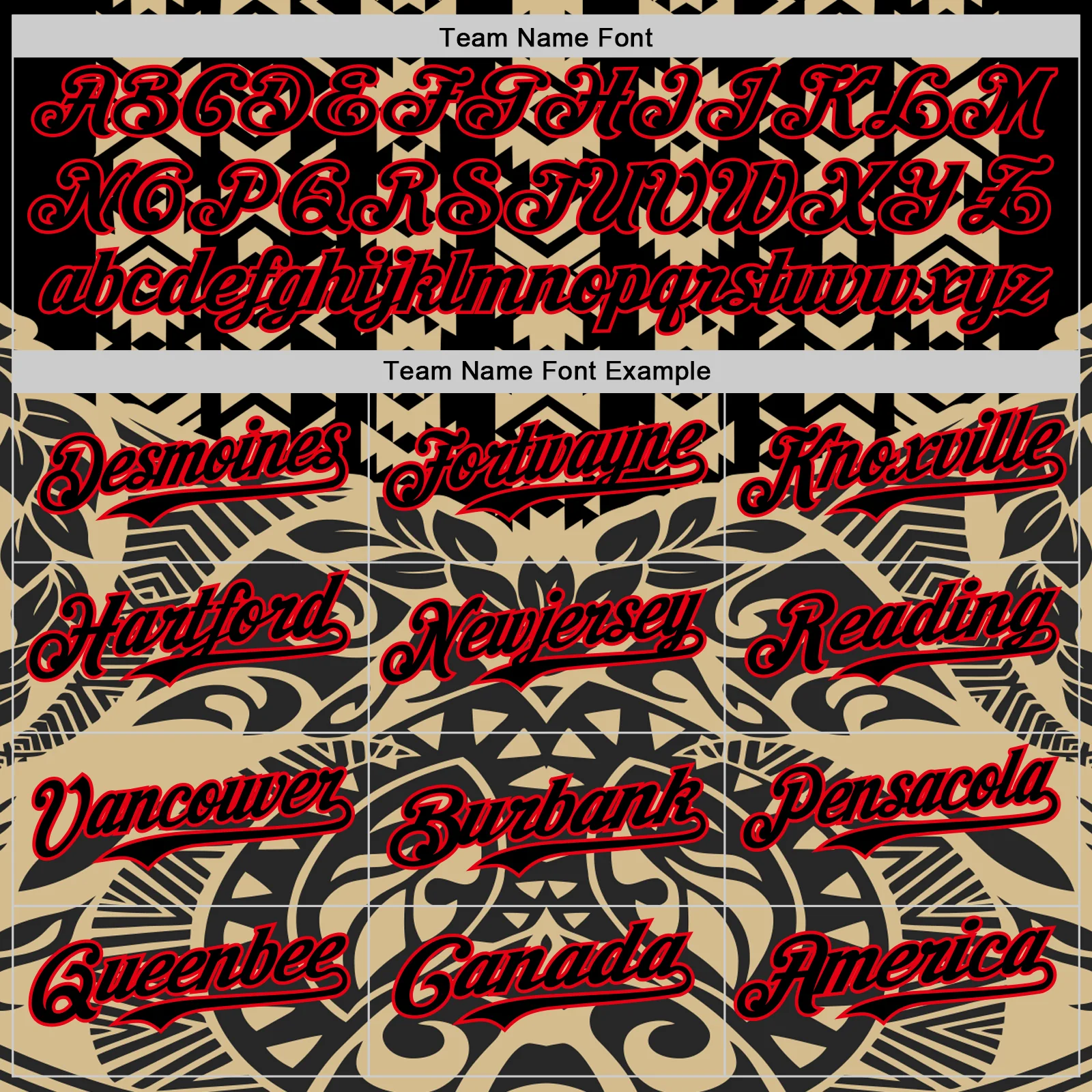 Custom Black Vegas Gold-Fire Red 3D Polynesian Style Islander Authentic Baseball Jersey - Image 4