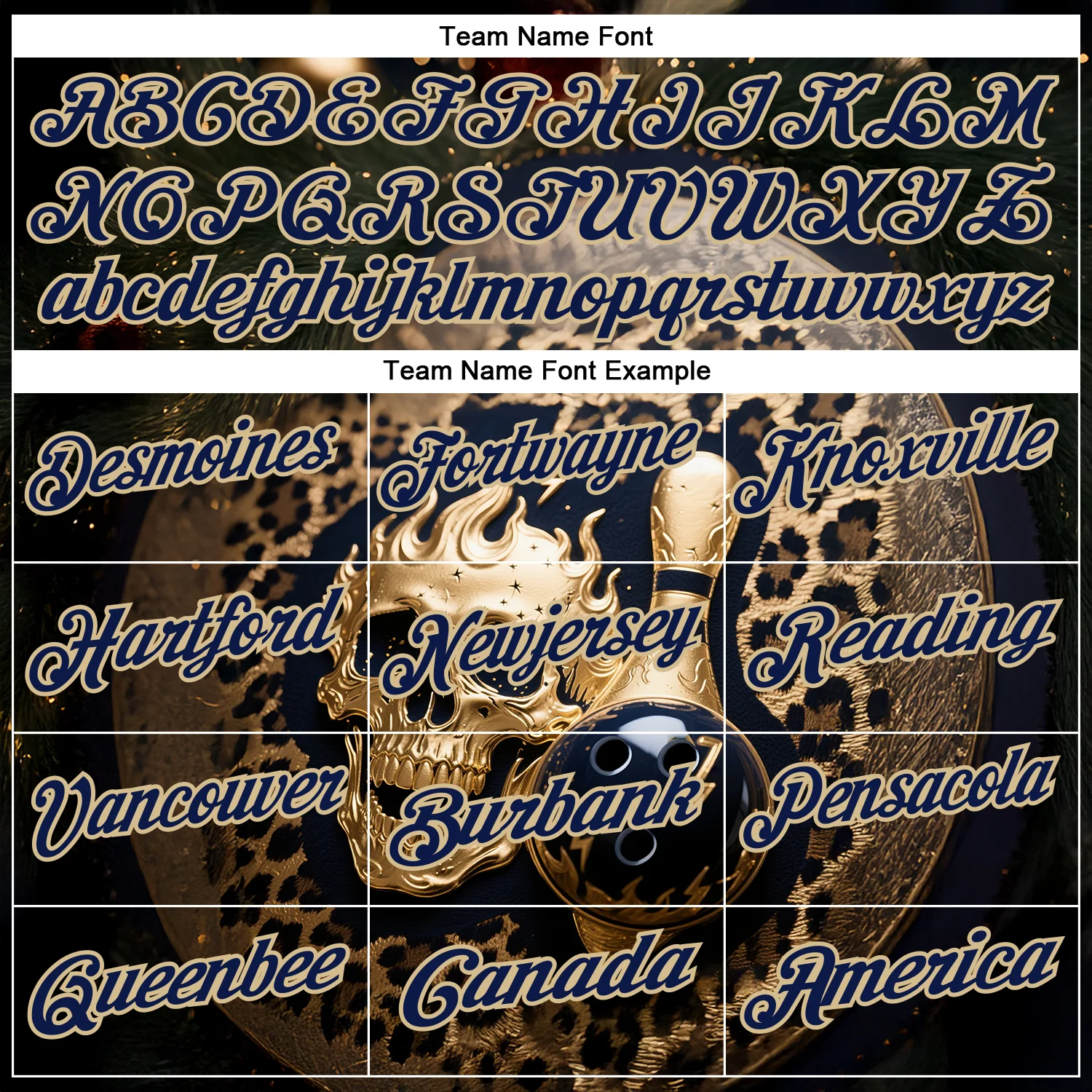 Custom Navy Vegas Gold 3D Leopard Print Metal Skull Bowling Performance Polo Shirt - Image 4