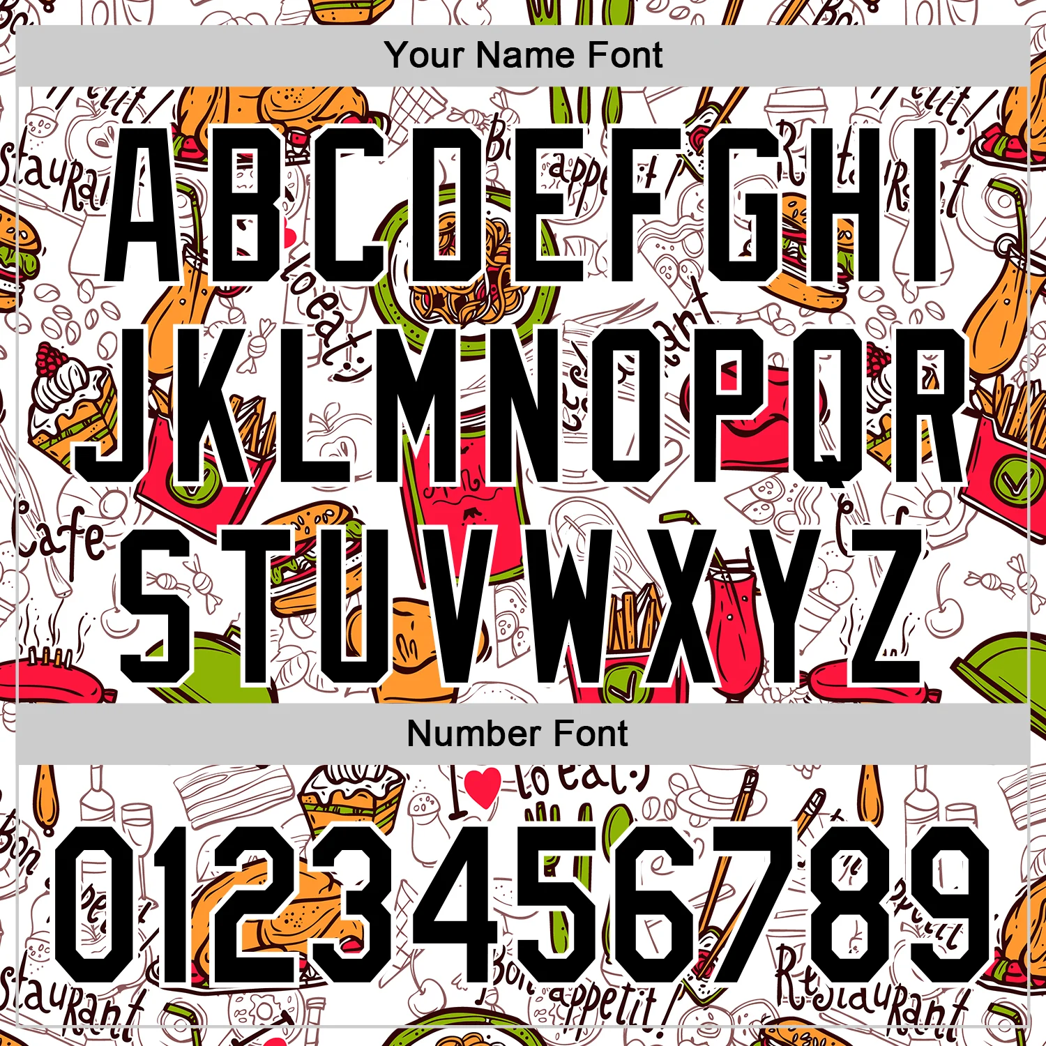 Custom White Black Foodie Fast Food Doodles Authentic Baseball Jersey - Image 5