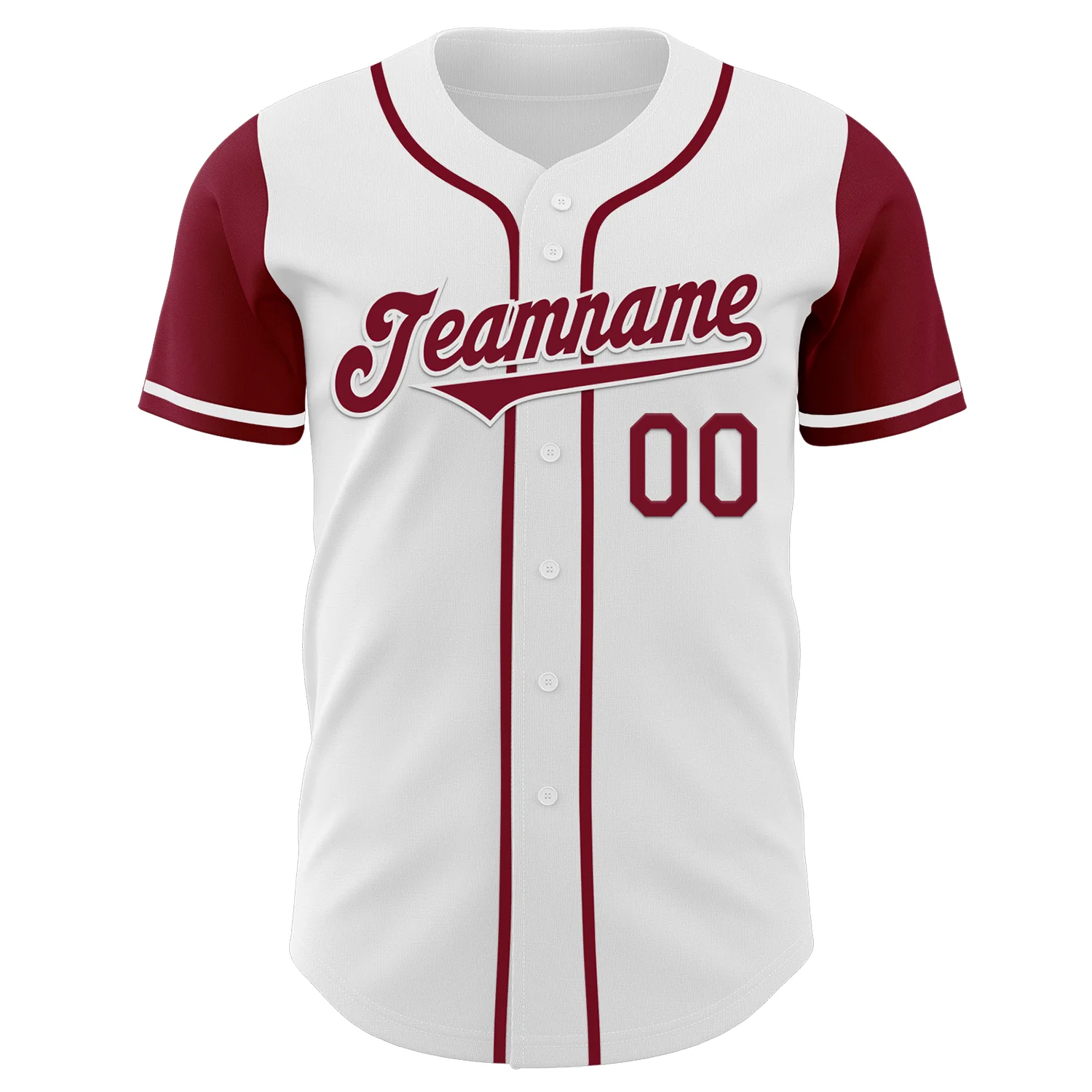 Custom White Crimson Authentic Two Tone Baseball Jersey - Image 2