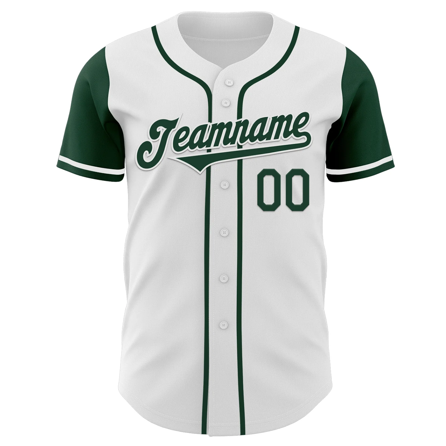 Custom White Green Authentic Two Tone Baseball Jersey - Image 2