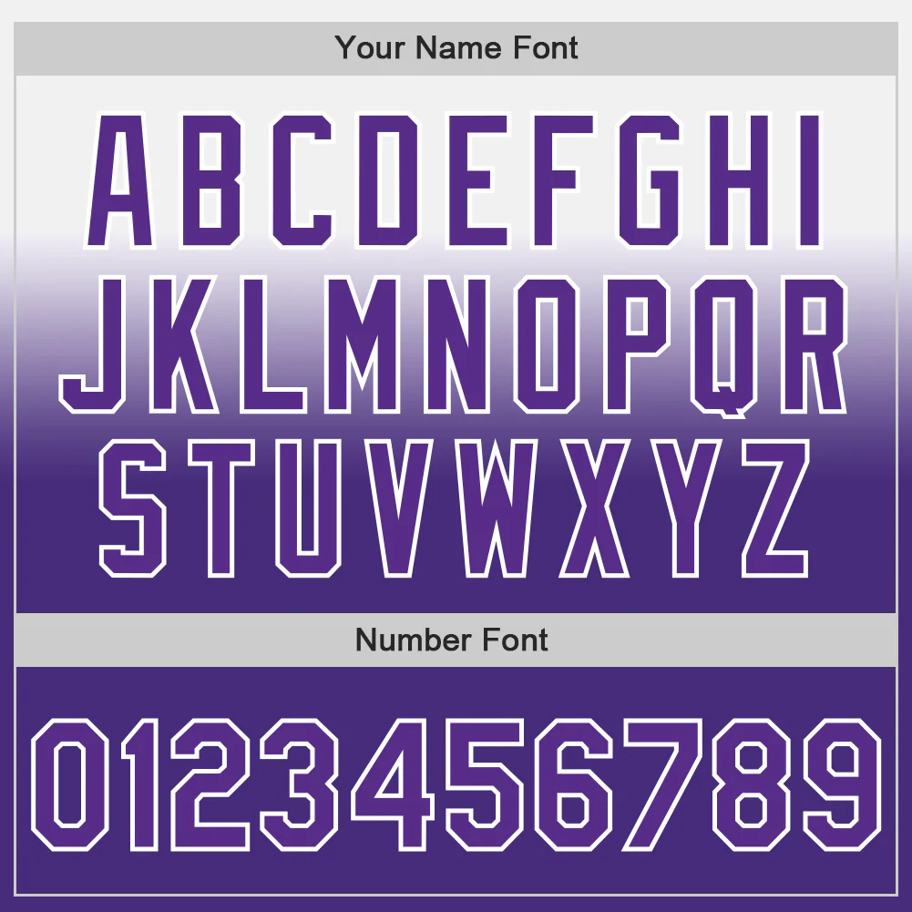 Custom White Purple Authentic Fade Fashion Baseball Jersey - Image 5