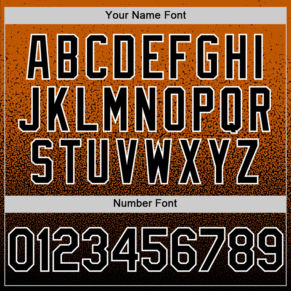 Custom Bay Orange Black-White Fade Fashion Speckle Authentic Baseball Jersey - Image 5