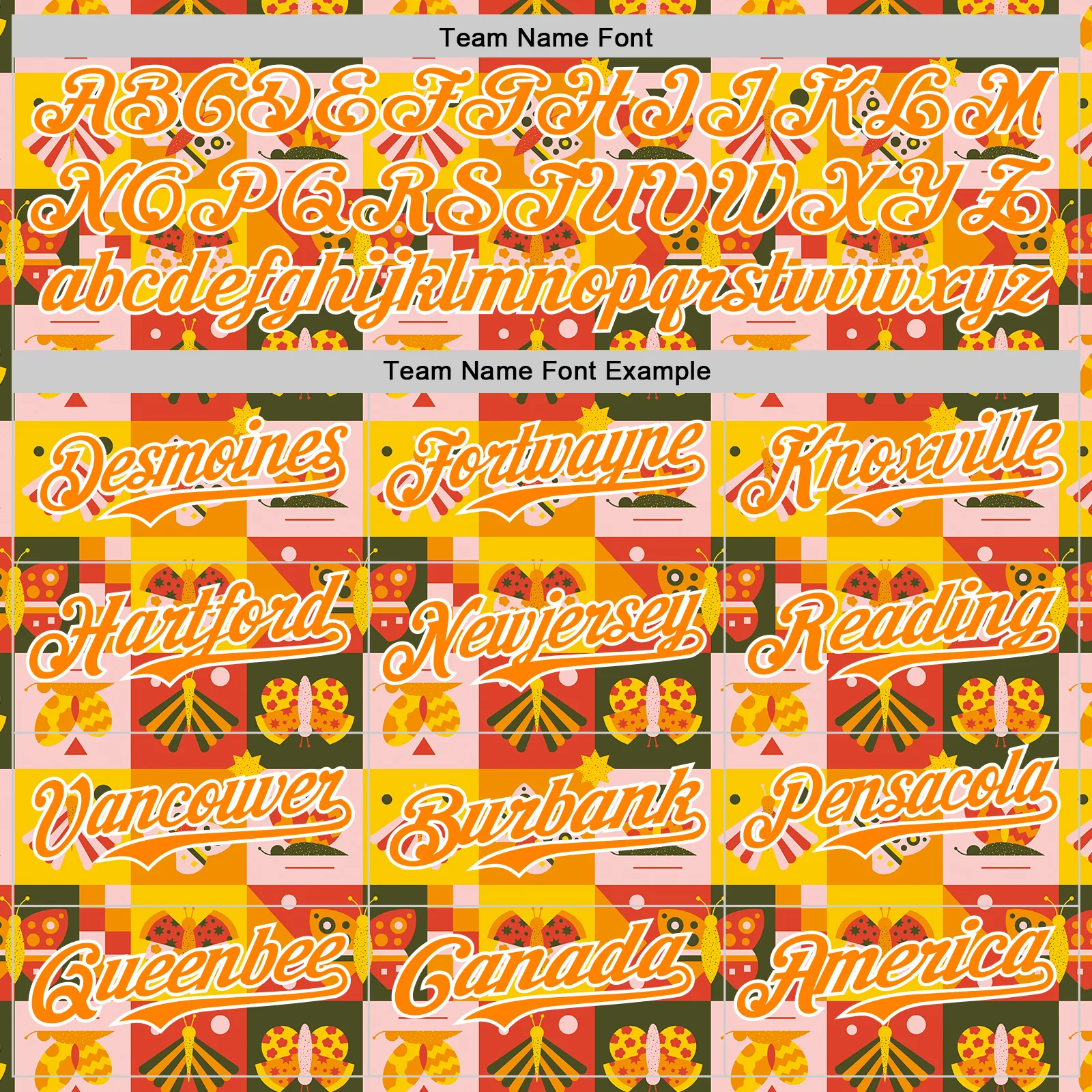 Custom Bay Orange White 3D Ambartive Checkered Butterfly Pattern Authentic Baseball Jersey - Image 4