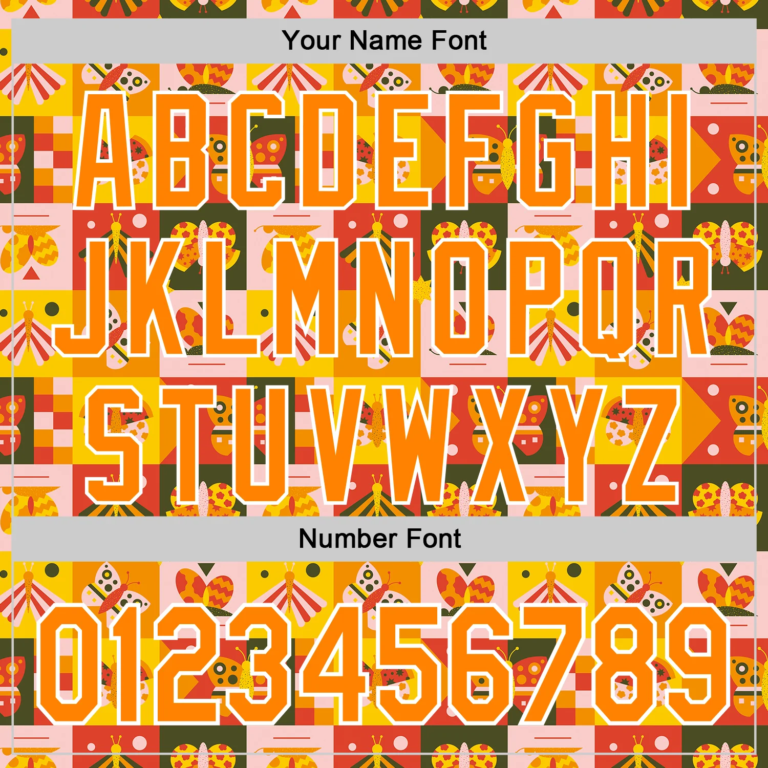 Custom Bay Orange White 3D Ambartive Checkered Butterfly Pattern Authentic Baseball Jersey - Image 5