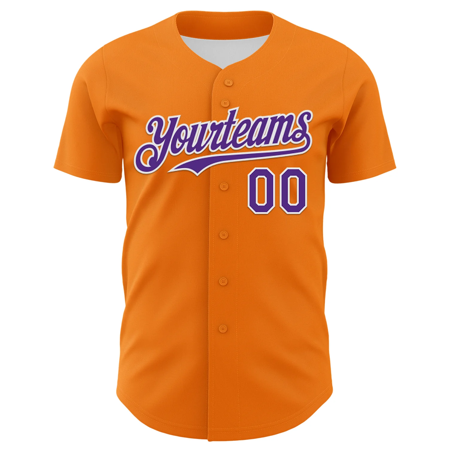 Custom Bay Orange Purple-White 3D Pattern Design Rave Psychedelic Neon Fluid Art Authentic Baseball Jersey - Image 2