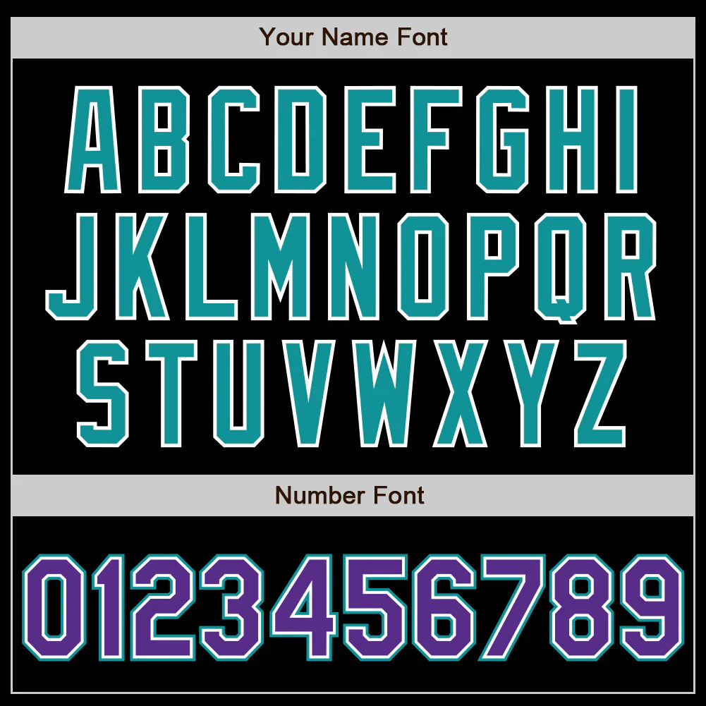 Custom Black Purple-Teal Authentic Baseball Jersey - Image 4