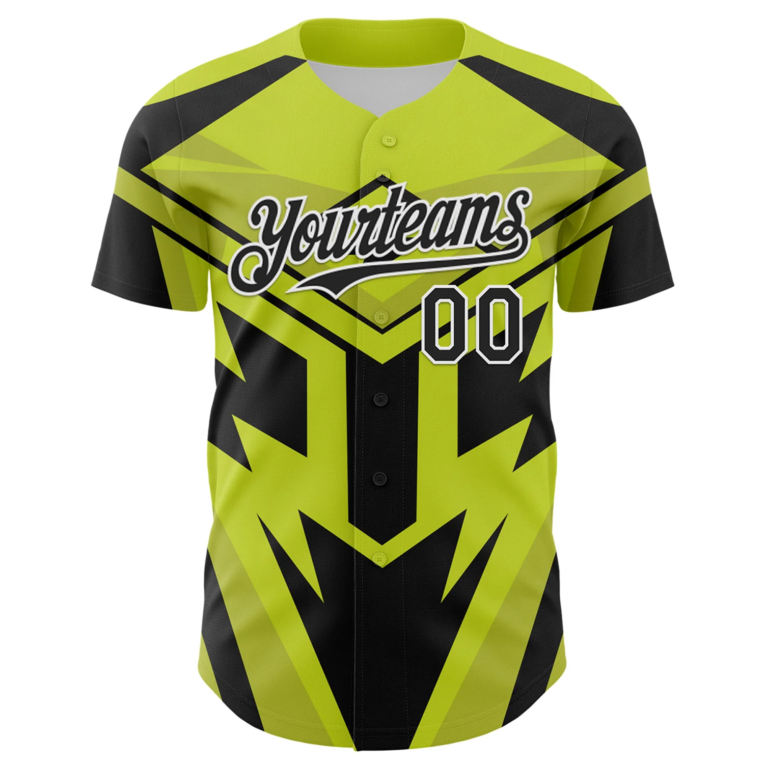 Custom Black White-Green Car Racing Formula Auto Motorsport Authentic Baseball Jersey - Image 2