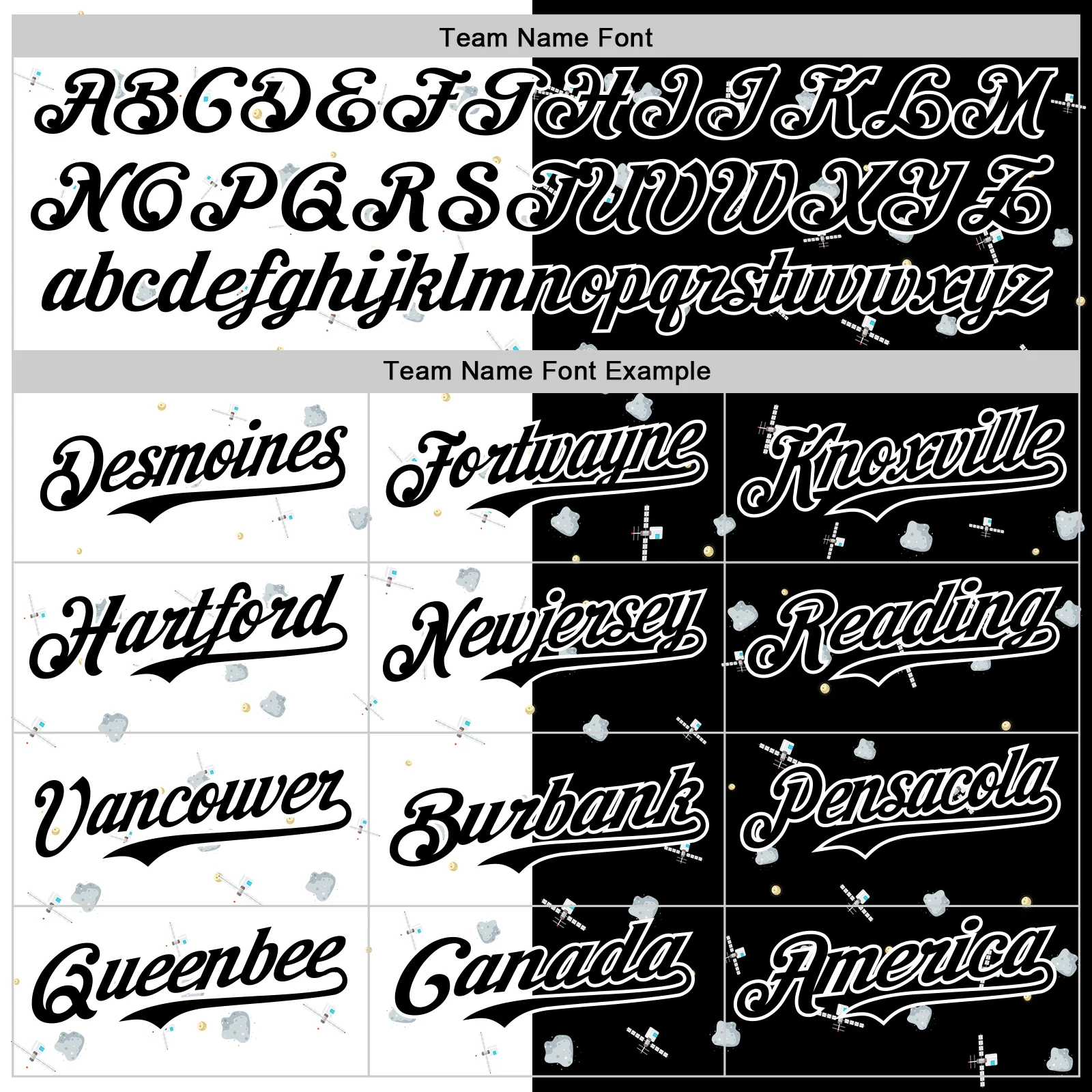 Custom Black White 3D Pattern Design Space Satellite Authentic Baseball Jersey - Image 4
