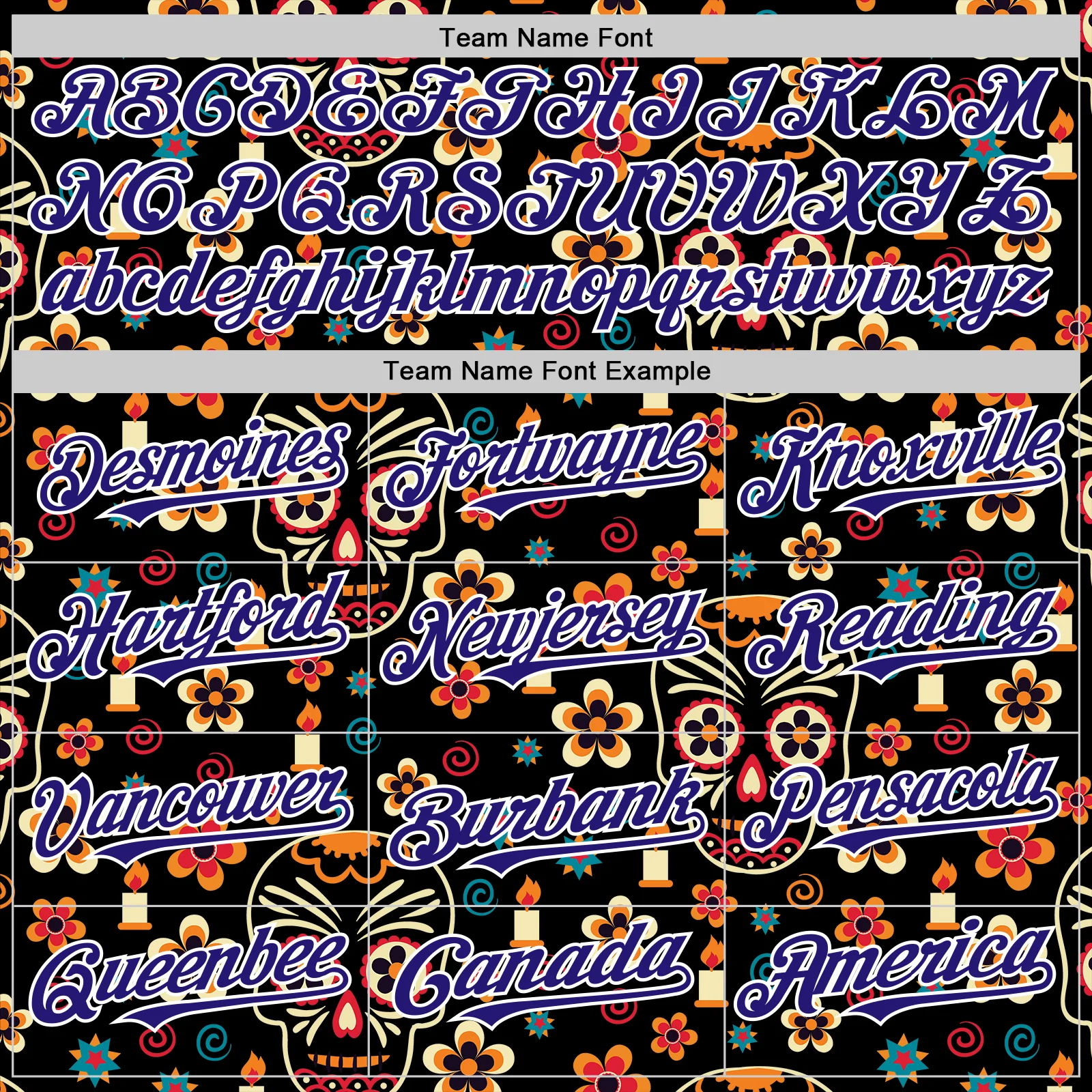 Custom Black Dark Purple-White Sugar Skull Day of the Dead Mexican Folk Art Authentic Baseball Jersey - Image 4