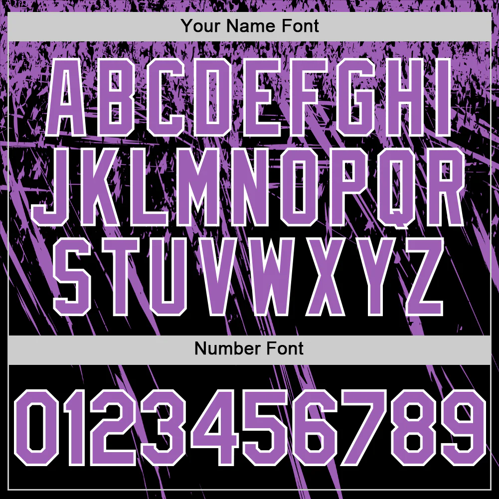 Custom Black Medium Purple-White Distressed Scratch Brush Stroke Authentic Baseball Jersey - Image 5