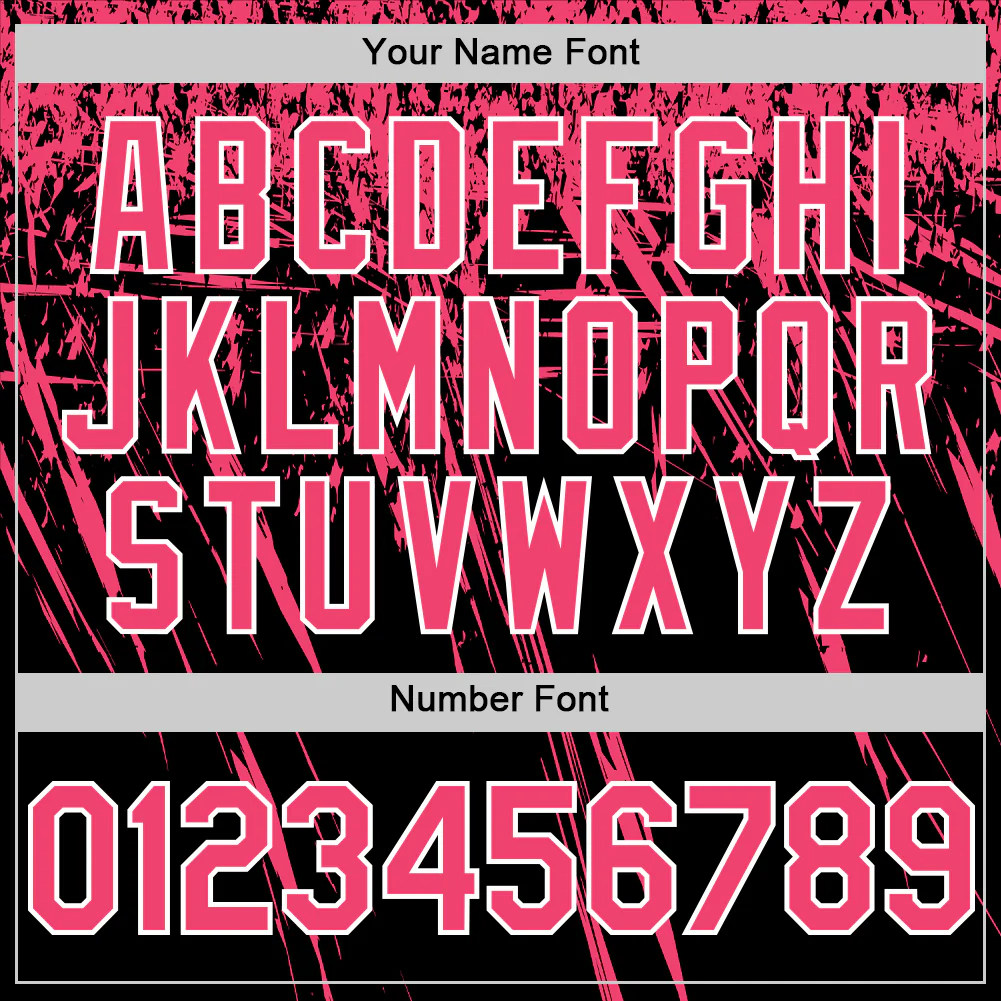 Custom Black Neon Pink-White Distressed Scratch Brush Stroke Authentic Baseball Jersey - Image 5