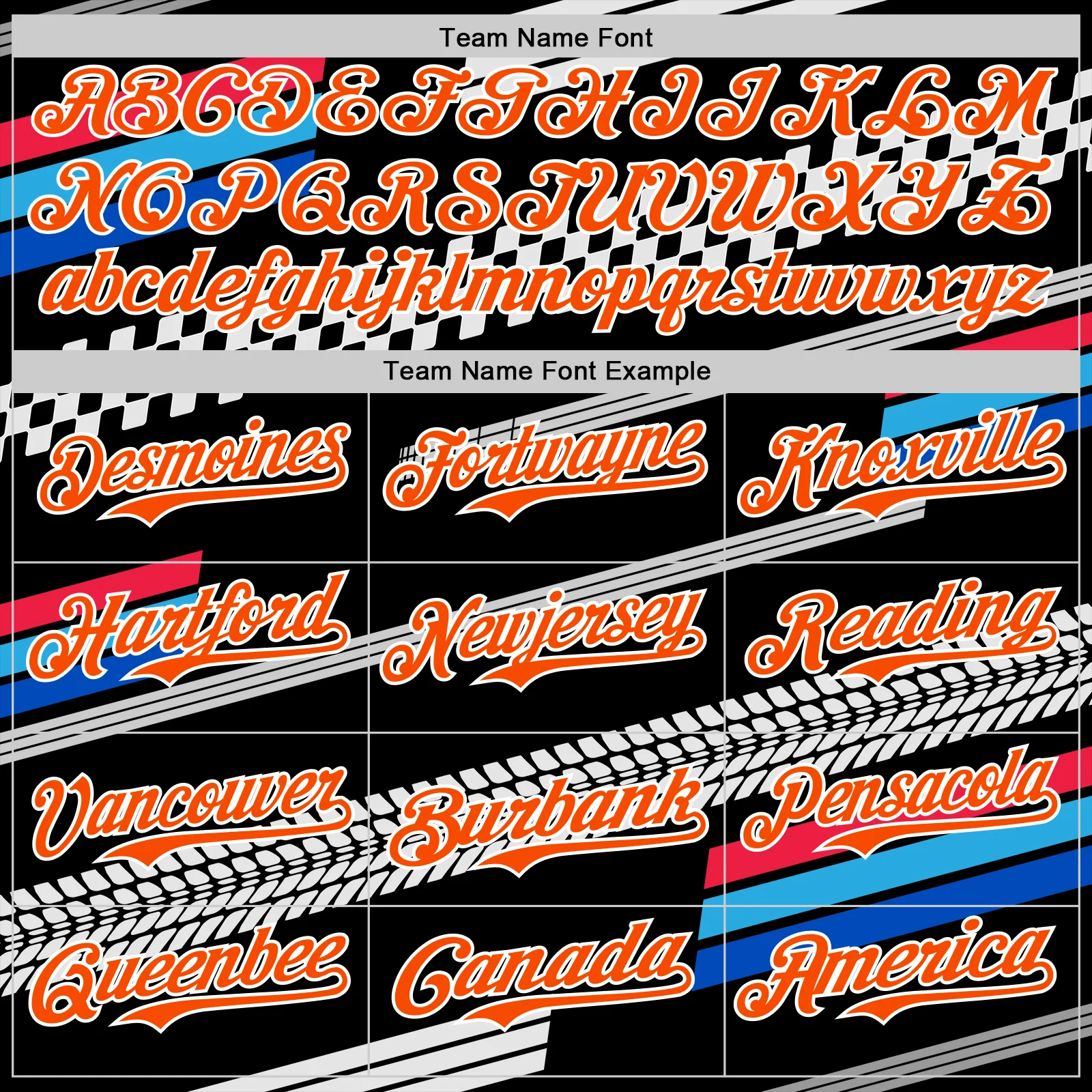 Custom Black Orange White-Blue Car Racing Formula Auto Motorsport Authentic Baseball Jersey - Image 4