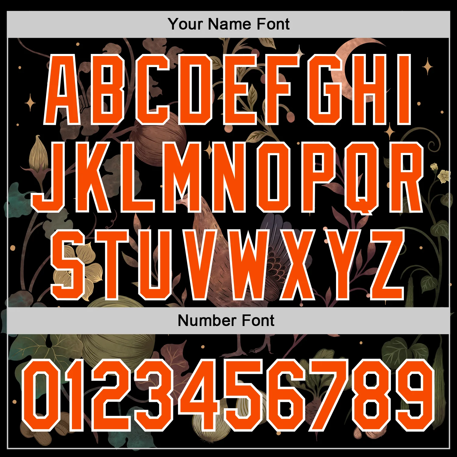 Custom Black Orange-White Episodic Drawing Autumn Garden Authentic Baseball Jersey - Image 5