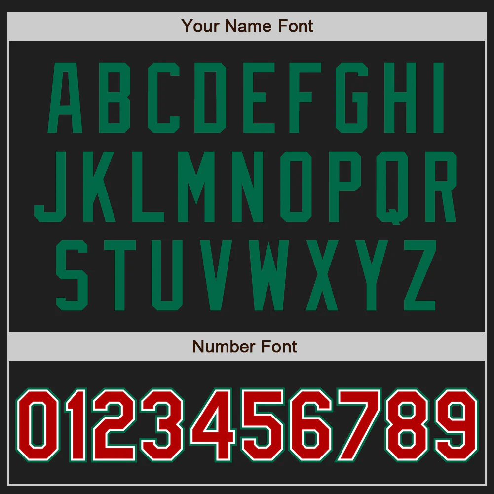 Custom Black Red-Kelly Green Authentic Two Tone Baseball Jersey - Image 5