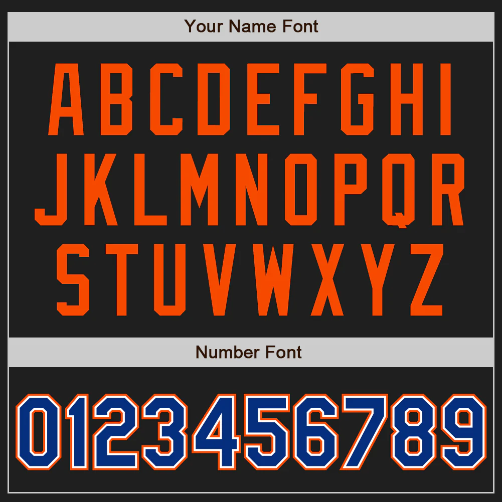 Custom Black Royal-Orange Authentic Two Tone Baseball Jersey - Image 5